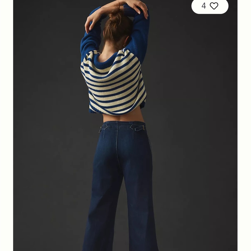 MOTHER Blue Flare Wide Leg Jeans - Picture 2 of 10